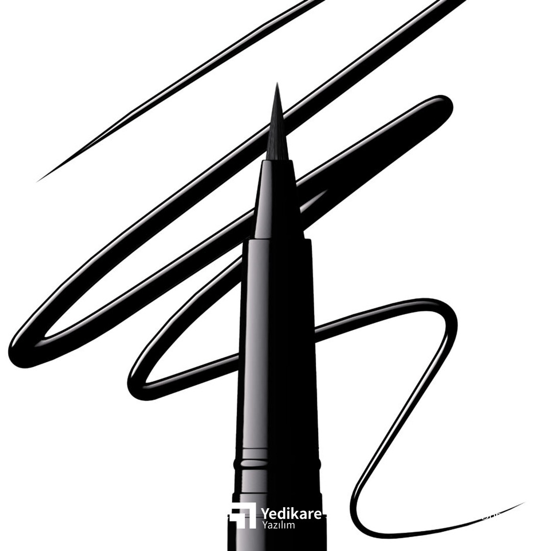 Jordan Donaldson'ın KeyShot ile render ettiği, beyaz zeminde eyeliner ve çizgi kompozisyonu